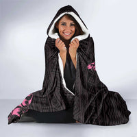 New Zealand Rugby Warrior Custom Hooded Blanket Pink Fern Taniko Motif LT9 - Polynesian Pride