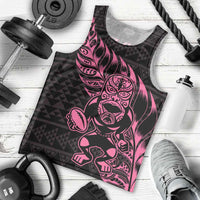 New Zealand Rugby Warrior Custom Men Tank Top Pink Fern Taniko Motif LT9 - Polynesian Pride