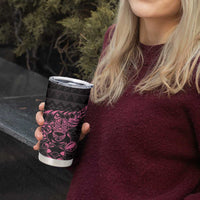 New Zealand Rugby Warrior Custom Tumbler Cup Pink Fern Taniko Motif LT9 - Polynesian Pride