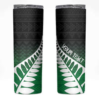 Green Silver Fern Spirit Taniko Tukutuku Personalised Skinny Tumbler LT9 Green - Polynesian Pride