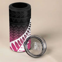 Pink Silver Fern Spirit Taniko Tukutuku Personalised 4 in 1 Can Cooler Tumbler LT9 - Polynesian Pride