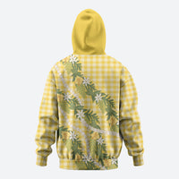 Aloha Puakenikeni Anthurium Pikake Lei Hoodie Gold Hawaiian Palaka Pattern