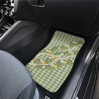 Aloha Puakenikeni Anthurium Pikake Lei Car Mats Green Hawaiian Palaka Pattern
