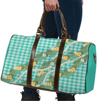 Aloha Puakenikeni Anthurium Pikake Lei Travel Bag Marine Hawaiian Palaka Pattern