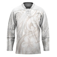 Hawaii Plumeria Lokelani Pikake Lei Hockey Jersey Sandy Beige Polynesian Tattoo