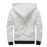 Hawaii Plumeria Lokelani Pikake Lei Sherpa Hoodie Sandy Beige Polynesian Tattoo LT9 - Polynesian Pride