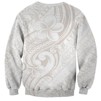 Hawaii Plumeria Lokelani Pikake Lei Sweatshirt Sandy Beige Polynesian Tattoo