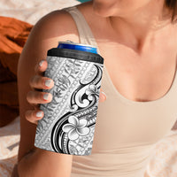 Hawaii Plumeria Lokelani Pikake Lei 4 in 1 Can Cooler Tumbler Ele'ele Polynesian Tattoo
