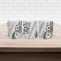 Hawaii Plumeria Lokelani Pikake Lei Ceramic Mug Ele'ele Polynesian Tattoo