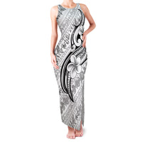 Hawaii Plumeria Lokelani Pikake Lei Family Matching Tank Maxi Dress and Hawaiian Shirt Ele'ele Polynesian Tattoo LT9 Mom's Dress Black - Polynesian Pride