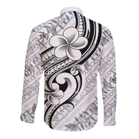 Hawaii Plumeria Lokelani Pikake Lei Long Sleeve Button Shirt Ele'ele Polynesian Tattoo LT9 - Polynesian Pride