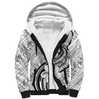 Hawaii Plumeria Lokelani Pikake Lei Sherpa Hoodie Ele'ele Polynesian Tattoo