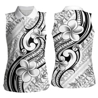 Hawaii Plumeria Lokelani Pikake Lei Women Sleeveless Polo Shirt Ele'ele Polynesian Tattoo LT9 - Polynesian Pride
