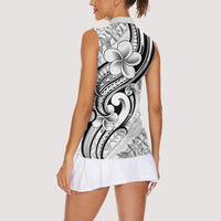 Hawaii Plumeria Lokelani Pikake Lei Women Sleeveless Polo Shirt Ele'ele Polynesian Tattoo LT9 - Polynesian Pride
