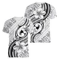 Hawaii Plumeria Lokelani Pikake Lei Women V-Neck T-Shirt Ele'ele Polynesian Tattoo LT9 - Polynesian Pride