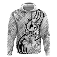 Hawaii Plumeria Lokelani Pikake Lei Zip Hoodie Ele'ele Polynesian Tattoo