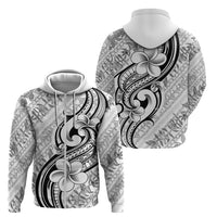 Hawaii Plumeria Lokelani Pikake Lei Zip Hoodie Ele'ele Polynesian Tattoo