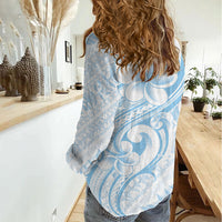 Hawaii Plumeria Lokelani Pikake Lei Women Casual Shirt Uliuli Polynesian Tattoo LT9 - Polynesian Pride
