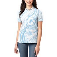 Hawaii Plumeria Lokelani Pikake Lei Women Polo Shirt Uliuli Polynesian Tattoo LT9 - Polynesian Pride