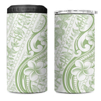 Hawaii Plumeria Lokelani Pikake Lei 4 in 1 Can Cooler Tumbler Oma'oma'o Polynesian Tattoo LT9 One Size: 16 oz Green - Polynesian Pride