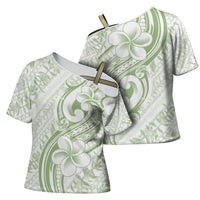 Hawaii Plumeria Lokelani Pikake Lei Cross Shoulder Shirt Oma'oma'o Polynesian Tattoo