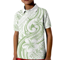 Hawaii Plumeria Lokelani Pikake Lei Kid Polo Shirt Oma'oma'o Polynesian Tattoo LT9 Kid Green - Polynesian Pride