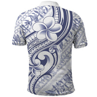 Hawaii Plumeria Lokelani Pikake Lei Polo Shirt Navy Blue Polynesian Tattoo