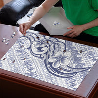 Hawaii Plumeria Lokelani Pikake Lei Puzzle Navy Blue Polynesian Tattoo