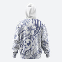 Hawaii Plumeria Lokelani Pikake Lei Zip Hoodie Navy Blue Polynesian Tattoo