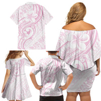 Hawaii Plumeria Lokelani Pikake Lei Family Matching Off Shoulder Short Dress and Hawaiian Shirt Poni Mama Polynesian Tattoo LT9 - Polynesian Pride