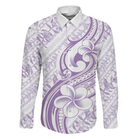 Hawaii Plumeria Lokelani Pikake Lei Family Matching Short Sleeve Bodycon Dress and Hawaiian Shirt Poni Polynesian Tattoo LT9 Dad's Shirt - Long Sleeve Purple - Polynesian Pride