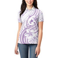Hawaii Plumeria Lokelani Pikake Lei Women Polo Shirt Poni Polynesian Tattoo LT9 - Polynesian Pride