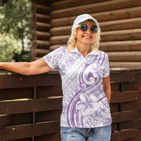 Hawaii Plumeria Lokelani Pikake Lei Women Polo Shirt Poni Polynesian Tattoo LT9 - Polynesian Pride