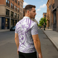 Hawaii Plumeria Lokelani Pikake Lei Zipper Polo Shirt Poni Polynesian Tattoo LT9 - Polynesian Pride