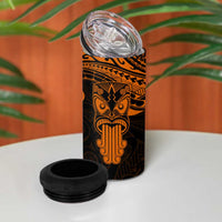 Personalised New Zealand Te Reo Maori 4 in 1 Can Cooler Tumbler Kia Kaha Maori Language Week Gold Style LT9 - Polynesian Pride