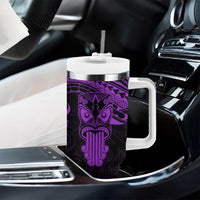 Personalised New Zealand Te Reo Maori Tumbler With Handle Kia Kaha Maori Language Week Purple Style LT9 - Polynesian Pride