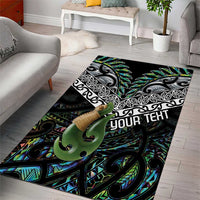 Personalised Maori Manaia Area Rug New Zealand Tribal Hei Matau Papua Shell LT9 - Polynesian Pride