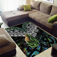 Personalised Maori Manaia Area Rug New Zealand Tribal Hei Matau Papua Shell LT9 - Polynesian Pride