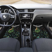Personalised Maori Manaia Car Mats New Zealand Tribal Hei Matau Papua Shell LT9 Set 2pcs - Front Green - Polynesian Pride