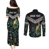 Personalised Maori Manaia Couples Matching Puletasi and Long Sleeve Button Shirt New Zealand Tribal Hei Matau Papua Shell LT9 - Polynesian Pride