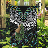Personalised Maori Manaia Garden Flag New Zealand Tribal Hei Matau Papua Shell LT9 Garden Flag Green - Polynesian Pride