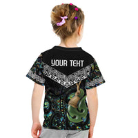 Personalised Maori Manaia Kid T Shirt New Zealand Tribal Hei Matau Papua Shell LT9 - Polynesian Pride
