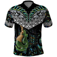 Personalised Maori Manaia Polo Shirt New Zealand Tribal Hei Matau Papua Shell LT9 Green - Polynesian Pride