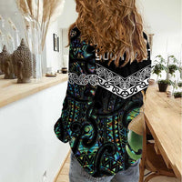 Personalised Maori Manaia Women Casual Shirt New Zealand Tribal Hei Matau Papua Shell