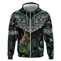 Personalised Maori Manaia Zip Hoodie New Zealand Tribal Hei Matau Papua Shell LT9 Zip Hoodie Green - Polynesian Pride