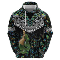 Personalised Maori Manaia Zip Hoodie New Zealand Tribal Hei Matau Papua Shell LT9 - Polynesian Pride