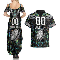 Custom New Zealand Couples Matching Summer Maxi Dress and Hawaiian Shirt Maori Rugby Tattoo Papua Shell LT9 - Polynesian Pride