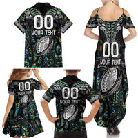 Custom New Zealand Family Matching Summer Maxi Dress and Hawaiian Shirt Maori Rugby Tattoo Papua Shell LT9 - Polynesian Pride