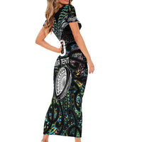 Custom New Zealand Short Sleeve Bodycon Dress Maori Rugby Tattoo Papua Shell LT9 - Polynesian Pride