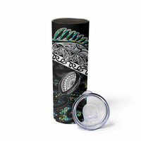 Custom New Zealand Skinny Tumbler Maori Rugby Tattoo Papua Shell LT9 - Polynesian Pride
